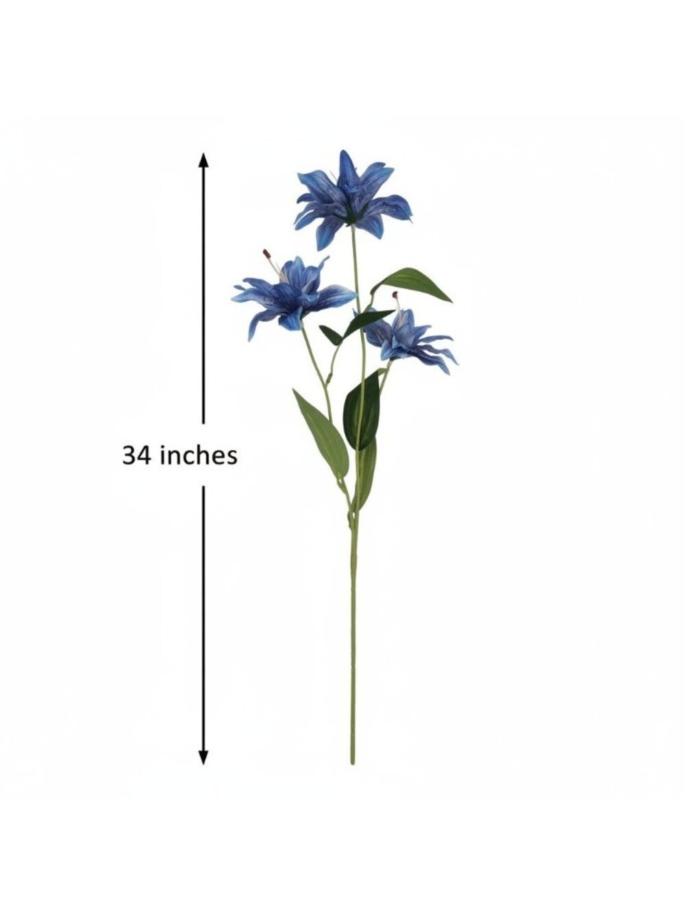 Luxury Artificial Tiger Lily Stem 34 Inch | Blue Faux Lily | Designer Artificial - Picture 3 of 13
